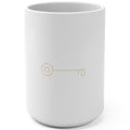 1. White 15oz Wealth Is My Birthright affirmation mug with gold script, handle on the right
2. White and gold Rich Girl Radio Wealth Is My Birthright coffee mug, handle on the left
3. Back of white money affirmation mug with gold key design