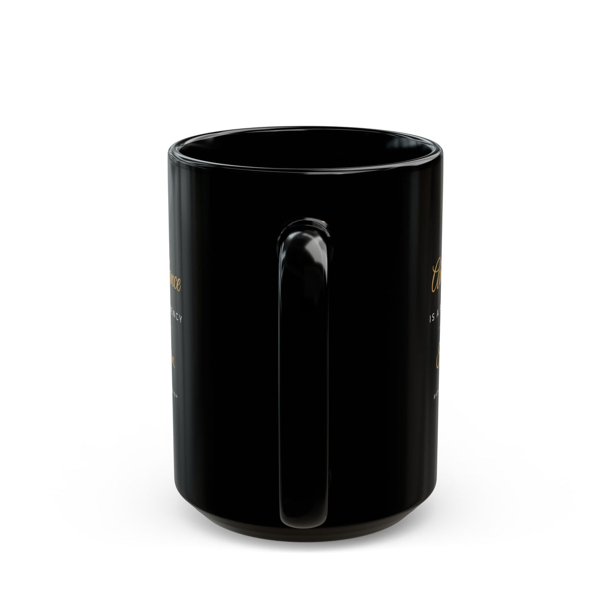 Abundance Is a Frequency Mug — Inspirational Black Ceramic Coffee Cup 15oz