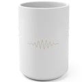 1. White 15oz Abundance Is a Frequency affirmation mug with gold script, handle on the right
2. White and gold Rich Girl Radio affirmation coffee mug, handle on the left
3. Side view of glossy white 15oz ceramic mug showing C-shaped handle
4. Back of white affirmation mug with gold frequency sound wave design