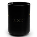 Everything Works Out For Me Black 15oz Mug — Inspirational Gold Script Coffee Cup
