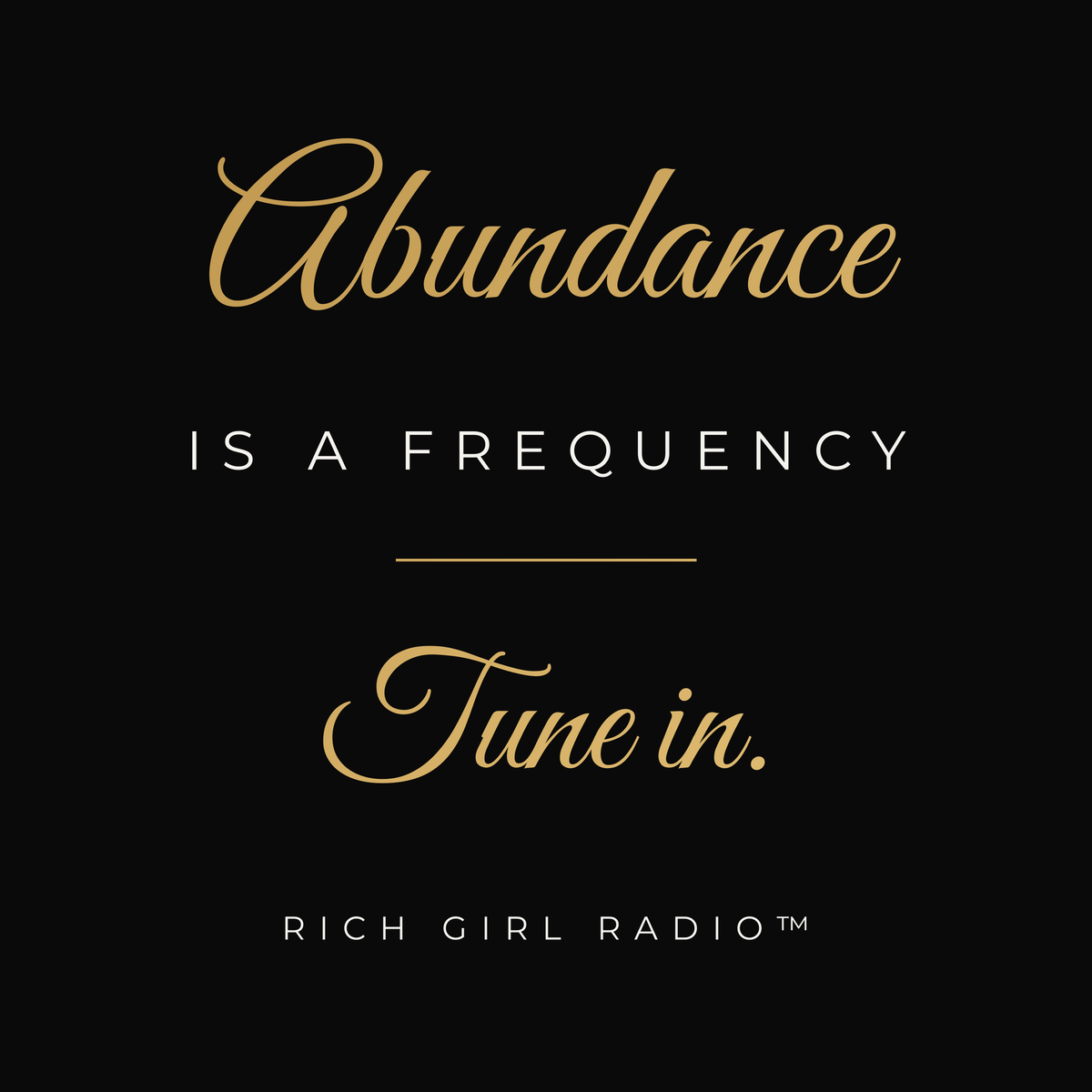 Abundance Is a Frequency Mug — Inspirational Black Ceramic Coffee Cup 15oz