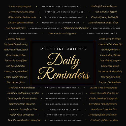Black 15oz Mug — "Daily Reminders" Motivational Coffee Cup (Gold Script)