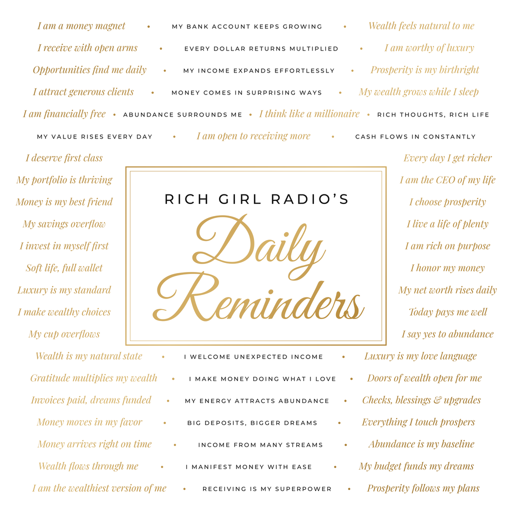 Mug — "Daily Reminders" Inspirational 15oz Ceramic Coffee Mug (Rich Girl Radio)