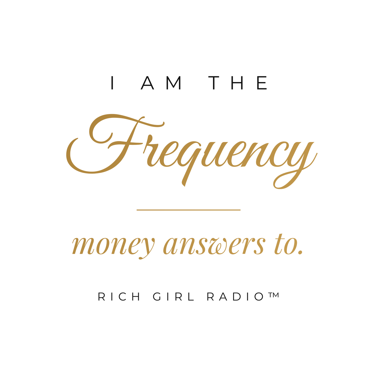 1. White 15oz I Am the Frequency Money Answers To affirmation mug with gold script, handle on the right
2. White and gold Rich Girl Radio money frequency coffee mug, handle on the left
3. Side view of glossy white 15oz ceramic mug showing C-shaped handle
4. Back of white money affirmation mug with gold sound wave design