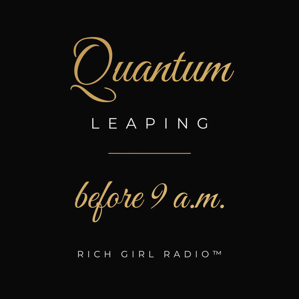 Quantum Leaping Before 9 A.M. Mug – Black & Gold 15oz Manifestation Coffee Mug | Rich Girl Radio™